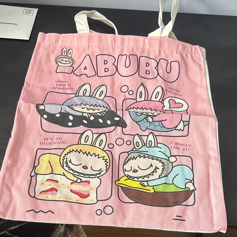 LAFUFU Pop Mart Labubu Pink Tote Bag (NIB)